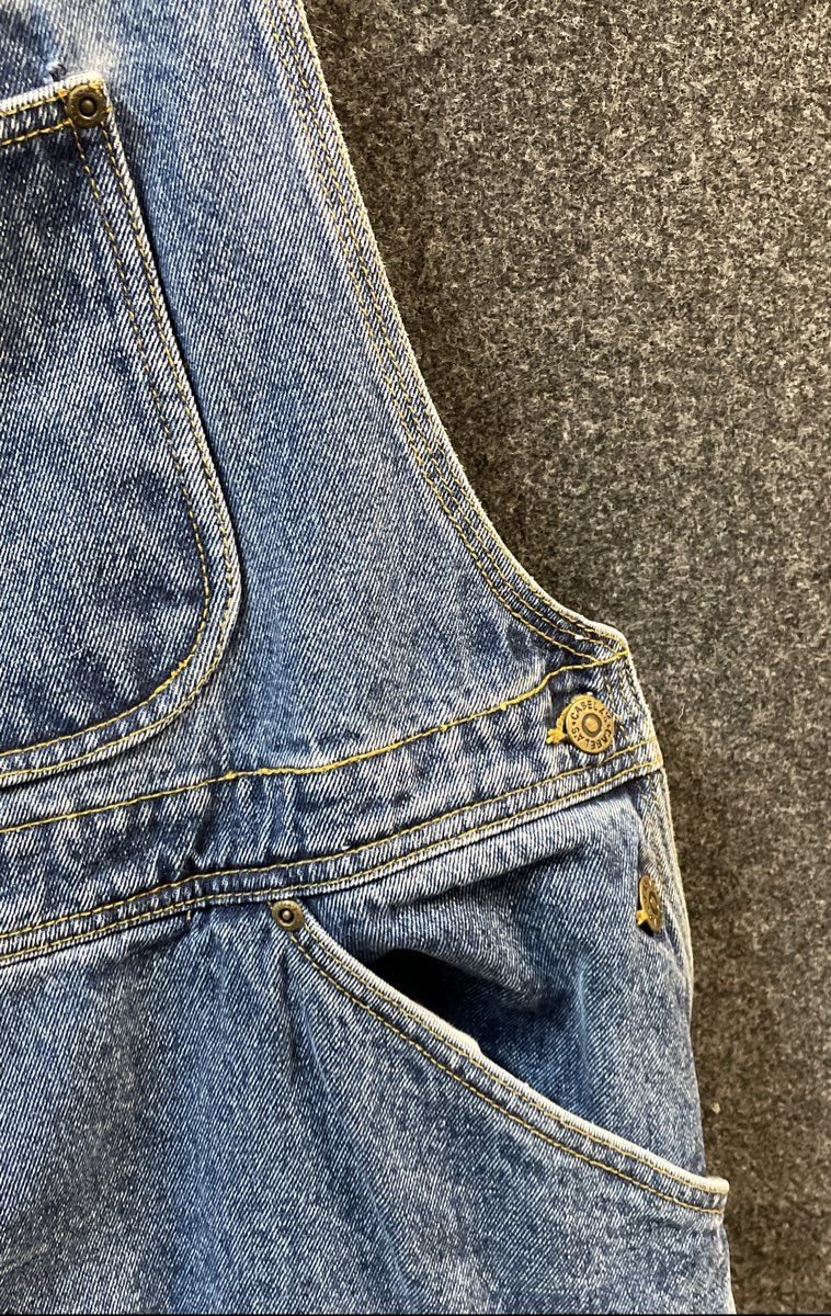 Vintage 90s Cabela's Men's Blue Denim Bib Overalls Carpenter Pants Sz 48x30
