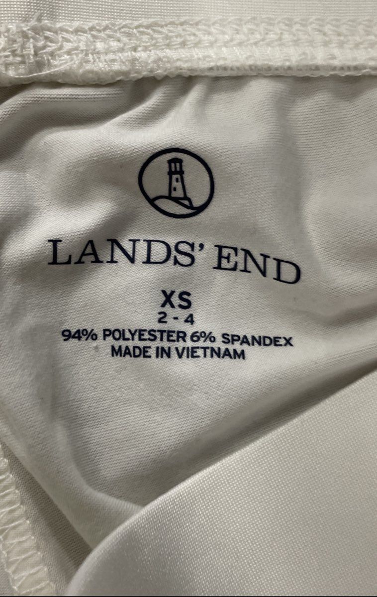 Lands' End Women's White Leggings Polyester Spandex Base Layer Pants Sz XS 2-4