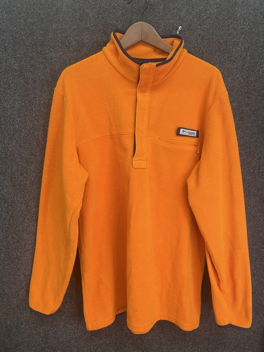 Columbia PFG Men's Orange Hart Mountain II Fleece Snap Pullover Sz L