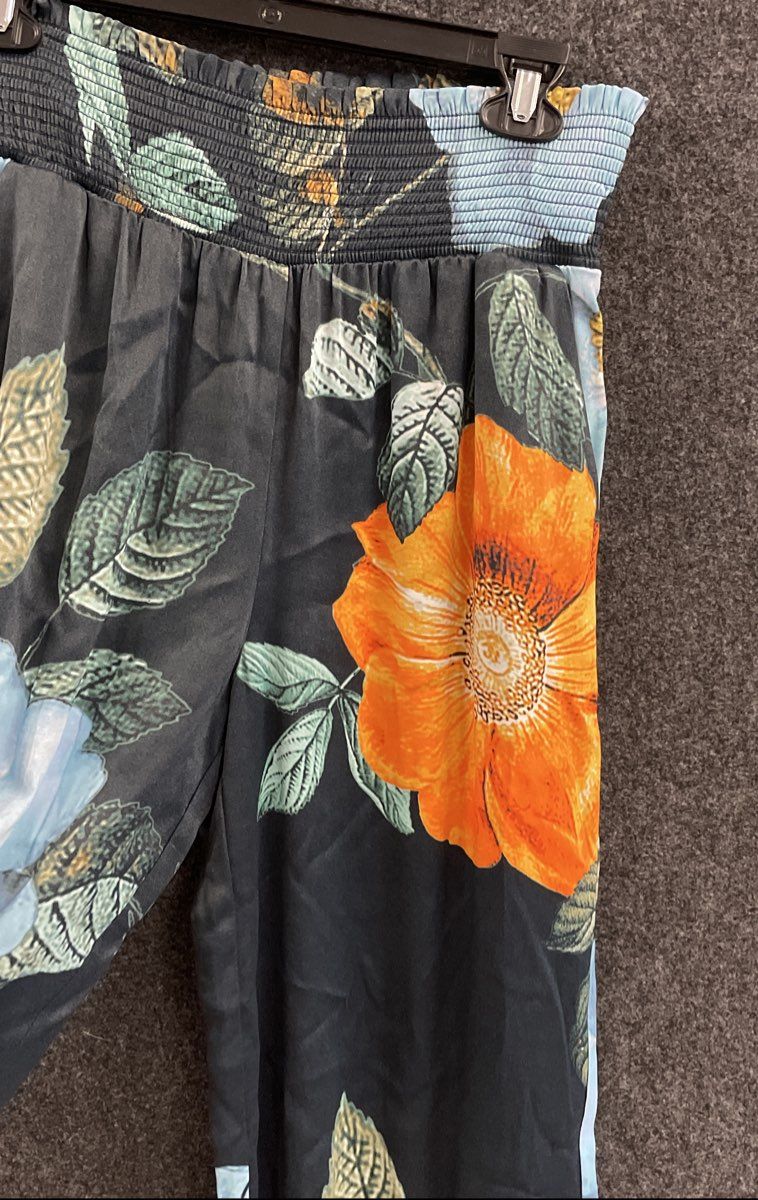 Maeve Anthropologie Women's Floral Wide Leg Pants Smocked Waist Multicolor XS