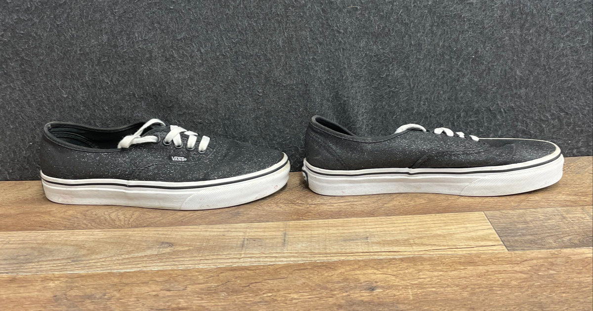 Vans Authentic Black Glitter Low Top Sneakers Women's Size 8 Men's 6.5