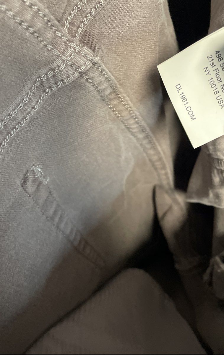 DL1961 Women's Avery Modern Straight Jeans Porcini Taupe Tencel Blend Sz 32x30