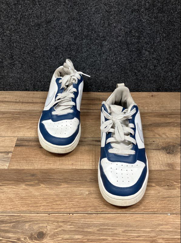 Nike Court Borough Low 2 White Midnight Navy Youth Sneakers Size 7Y