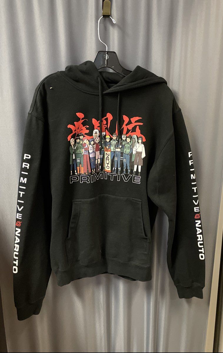 Primitive x Naruto Shippuden Men's Black Pullover Hoodie Graphic Sz M