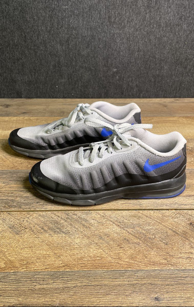 Nike Air Max Invigor Cool Grey Electric Blue Youth Sneakers Size 3Y