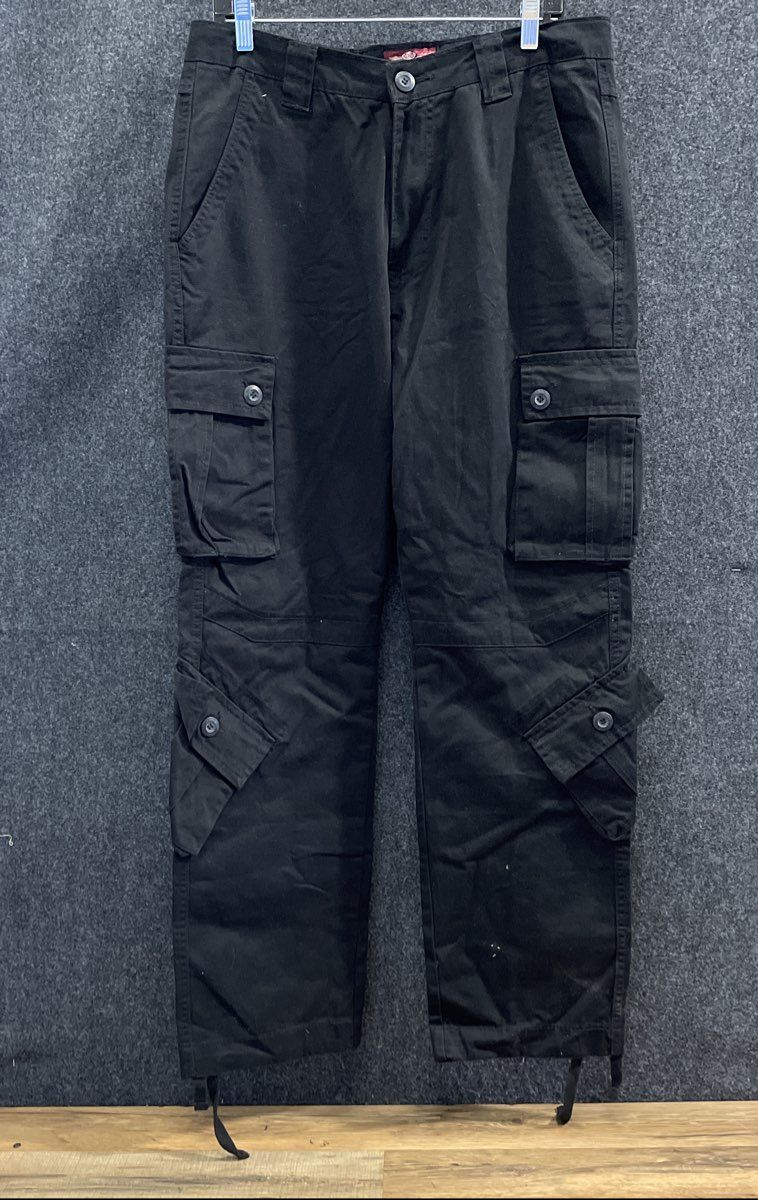 MATCH Men's Black Workwear Cargo Pants Multi-Pocket Cotton Trousers Sz XL