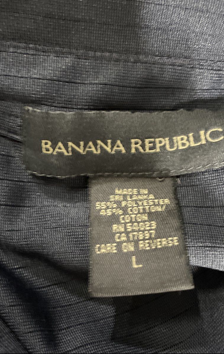 Banana Republic Men's Short Sleeve Polo Lot of 2 Blue Pineapple Pique Sz L