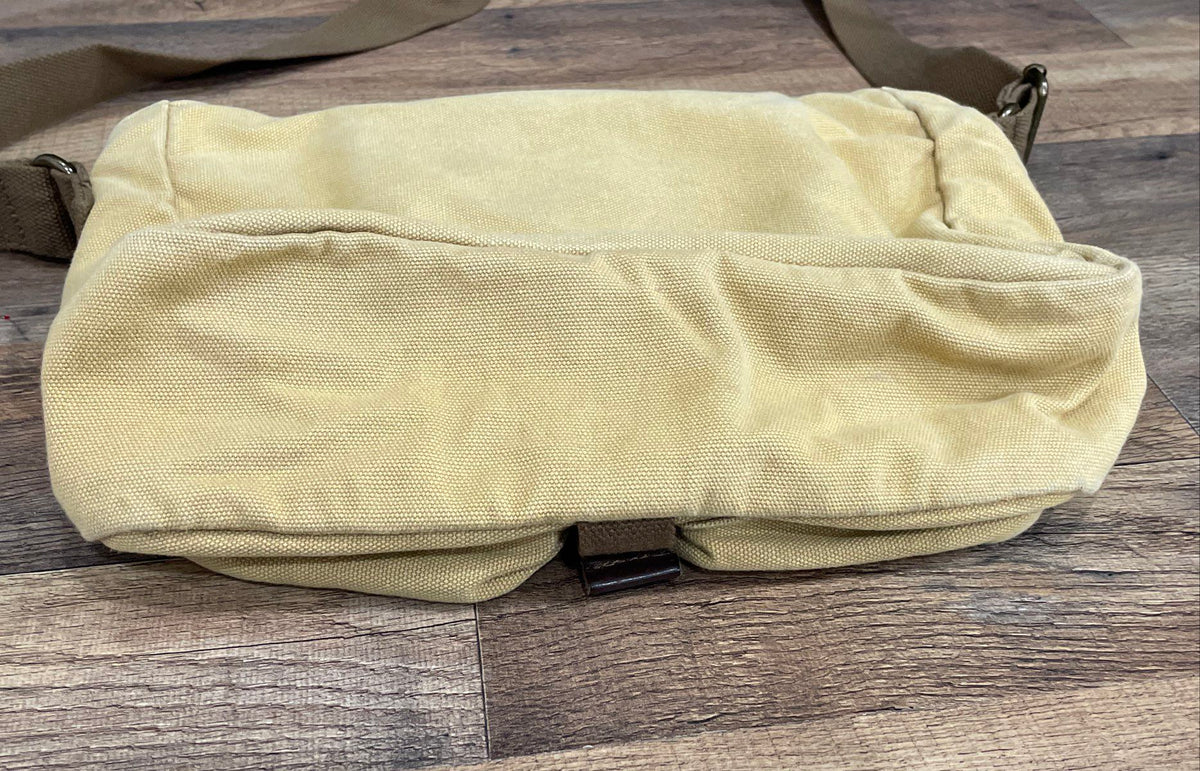 Gootium Unisex Tan Khaki Canvas Messenger Crossbody Bag Adjustable Strap 13"