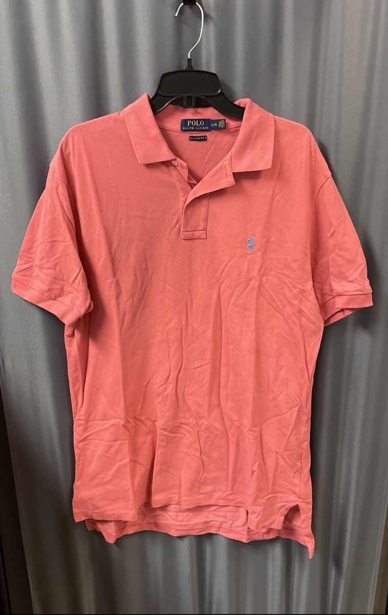 Polo Ralph Lauren Men's Salmon Short Sleeve Pique Polo Shirt Classic Fit Large