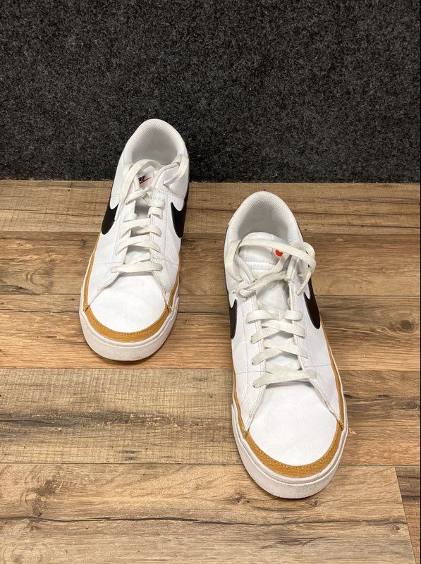 Nike Court Legacy Next Nature White Black Ochre Low Sneaker Men's Size 10.5