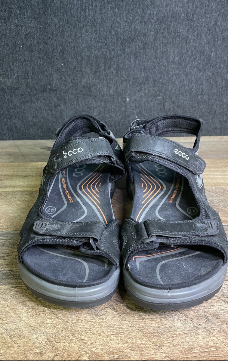 ECCO Yucatan Offroad Black Grey Outdoor Hiking Sandals Men's Size 47 US 13