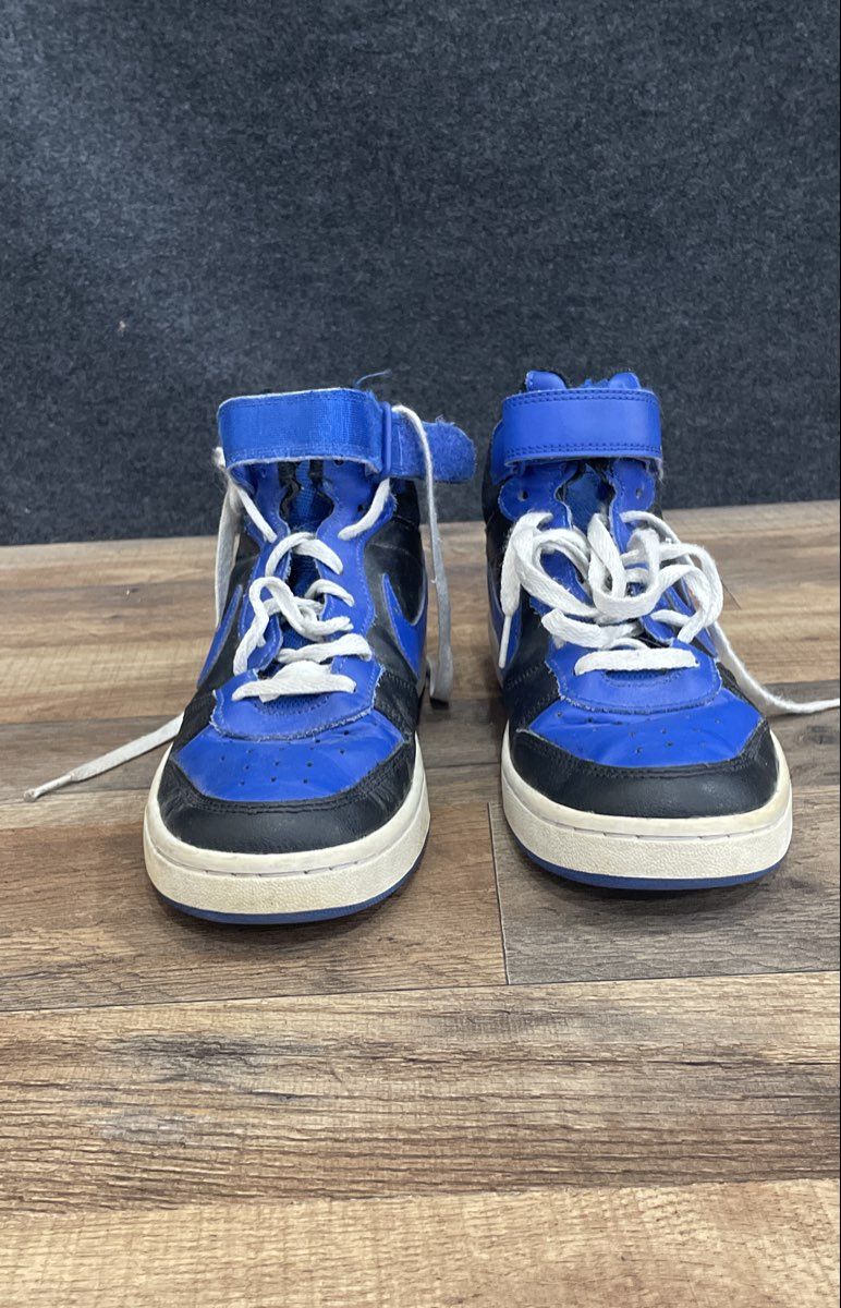 Nike Court Borough Mid 2 Black Hyper Royal GS Sneakers Size 6.5Y