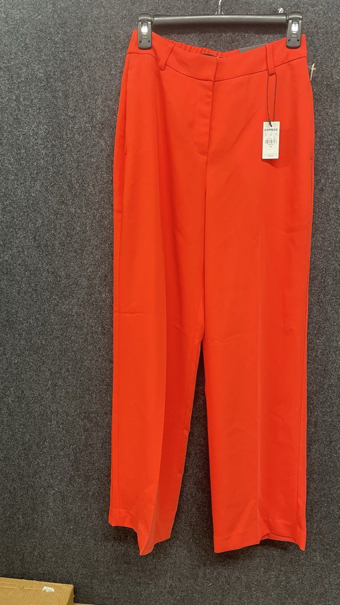 Express Women's Red Orange Wide Leg Trousers Pants NWT Size XS