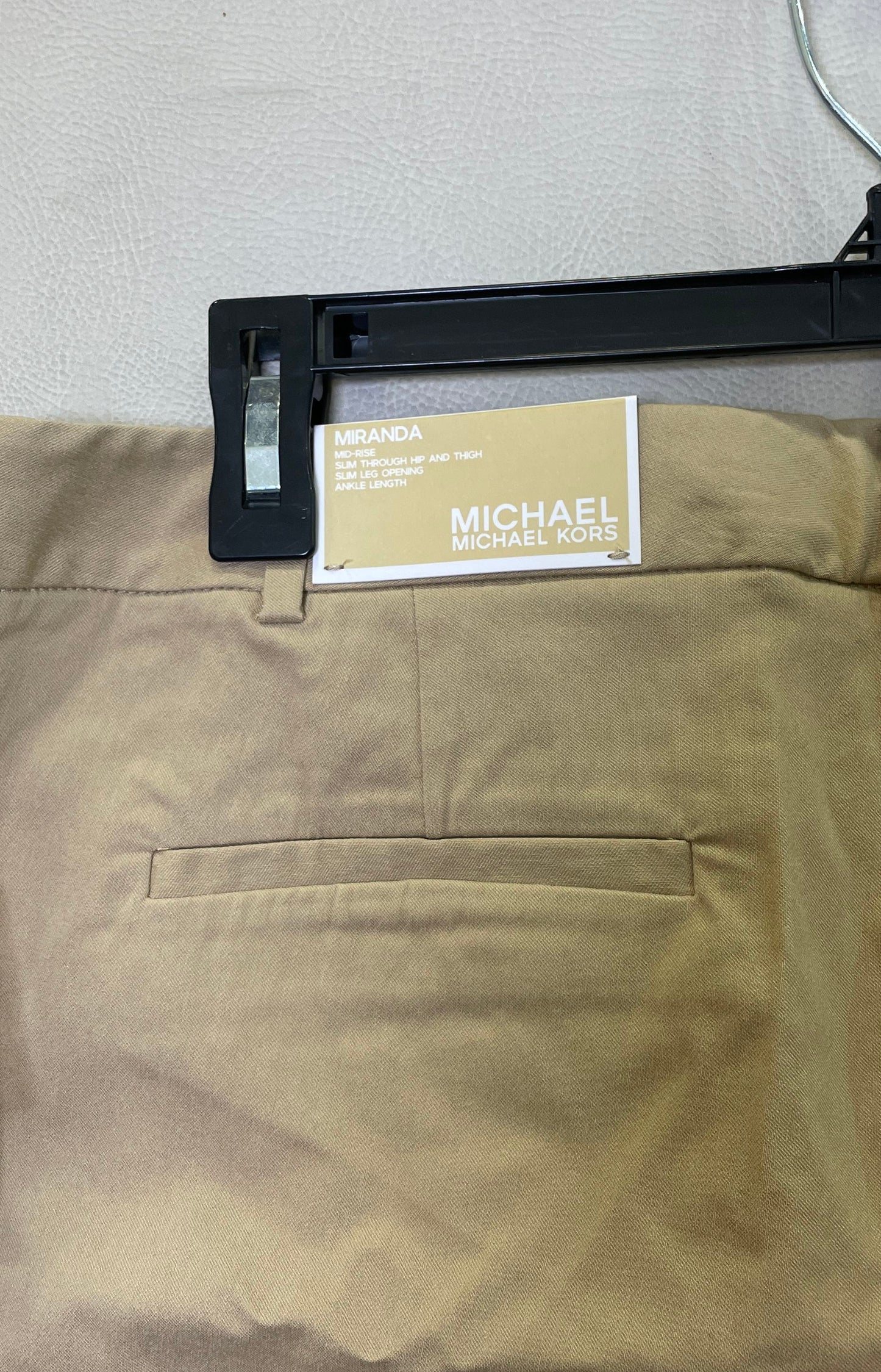 Michael Kors Women's Miranda Khaki Slim Mid-Rise Ankle Pants Sz 12 NWT