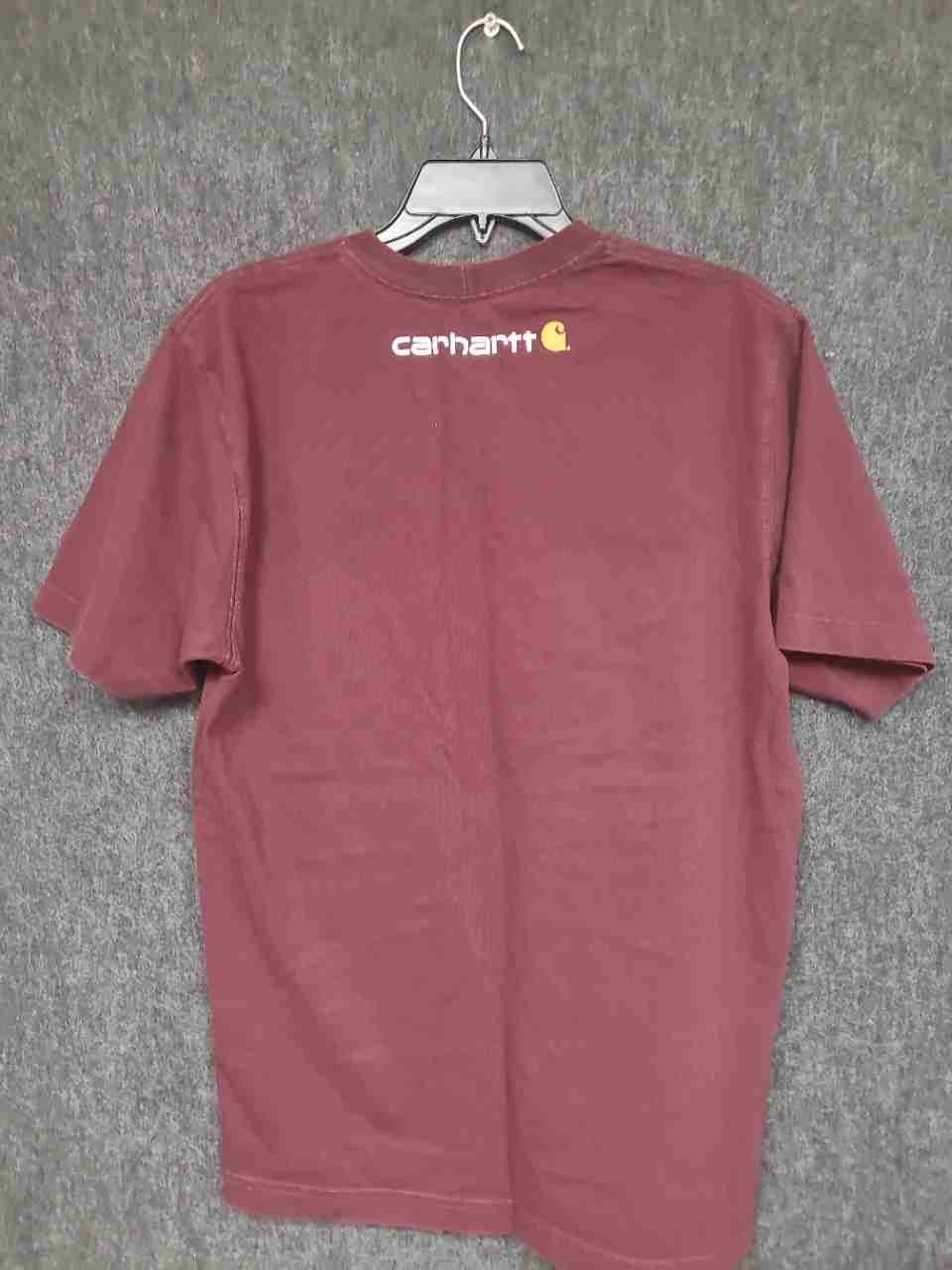 Carhartt Original Fit Graphic Logo T-Shirt Burgundy Sz S
