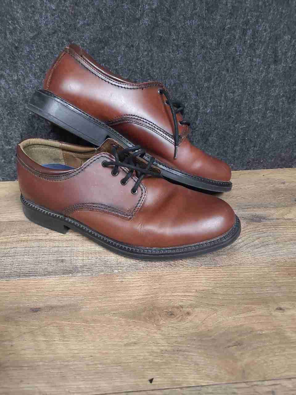 G.H. Bass & Company Chase Brown Leather Plain Toe Oxford Derby Size 9