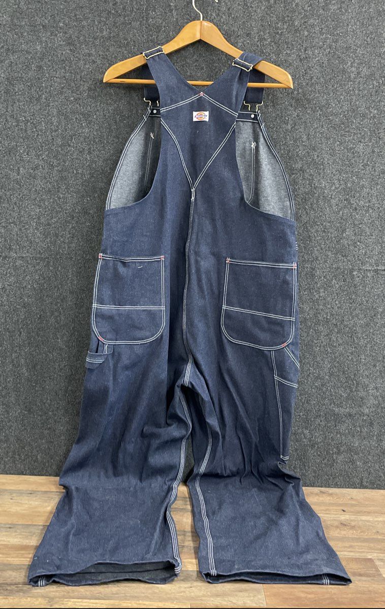 Vintage 90s Dickies Men's Indigo Blue Cotton Bib Overalls Made in USA 42x32