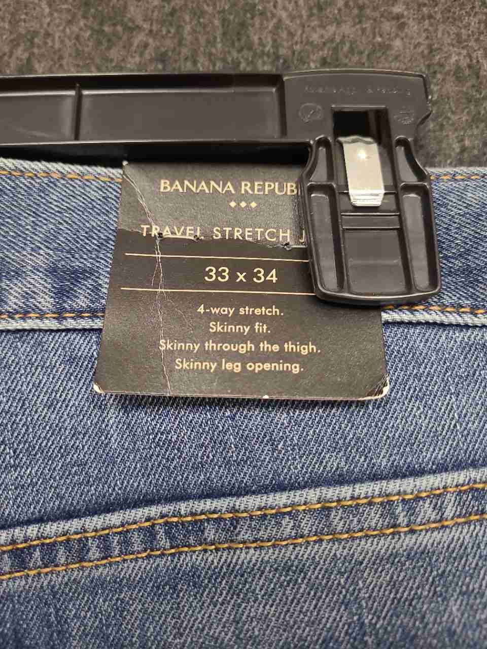 Banana Republic Men's Blue Travel Stretch Skinny Fit Jeans Sz 33x34 NWT