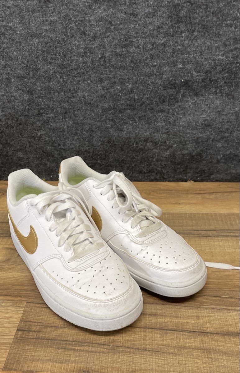 Nike Court Vision Low White Metallic Gold Women's Size 7.5 DH3158-105