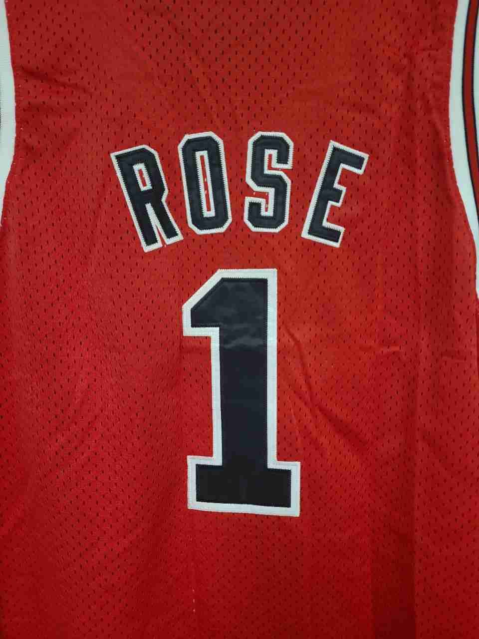 Mitchell & Ness Derrick Rose Chicago Bulls Jersey Red Hardwood Classics Sz 52