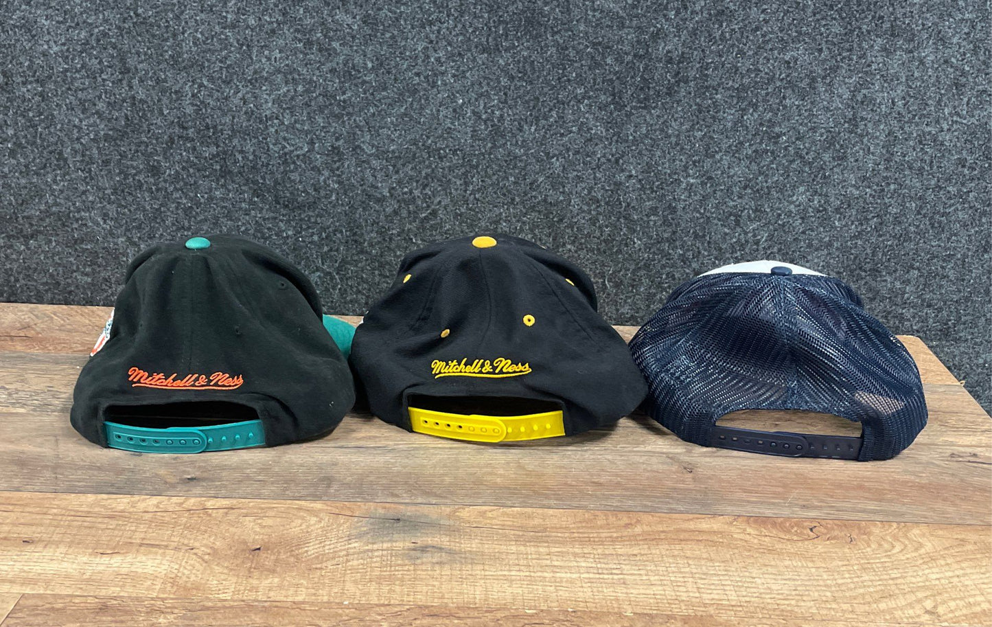 Lot 3 Mitchell & Ness NFL Dolphins NHL Penguins Grateful Dead Snapback Hats