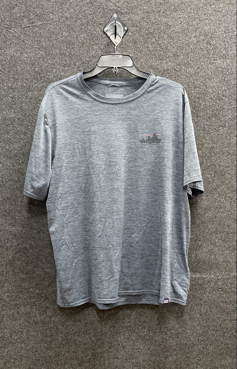 Patagonia Men's Grey Capilene Cool Daily Graphic Shirt Sz L Save Our Home Planet