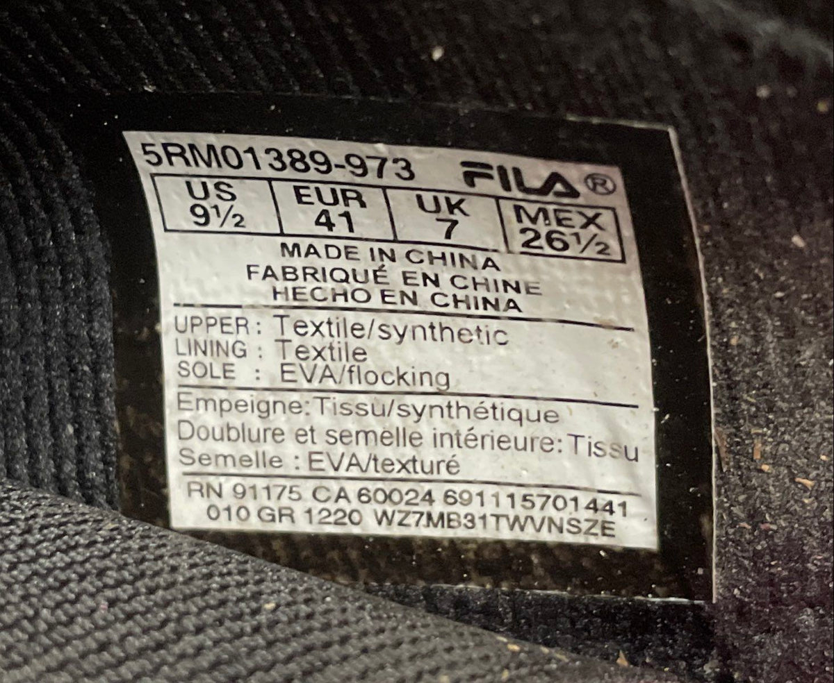 Fila Memory Skyway Triple Black Slip On Women's Running Shoes Sneakers Size 9.5