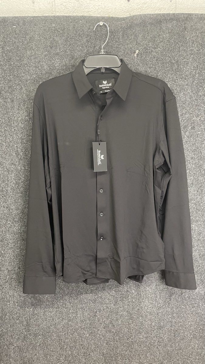 Buttercloth Men's Black Crowd Pleaser Performance Stretch Shirt Sz M NWT