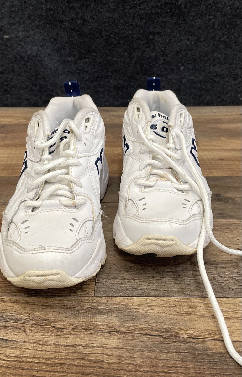 Vintage 2005 New Balance 608 WX608WT White Navy Women's Training Shoes Size 7 B