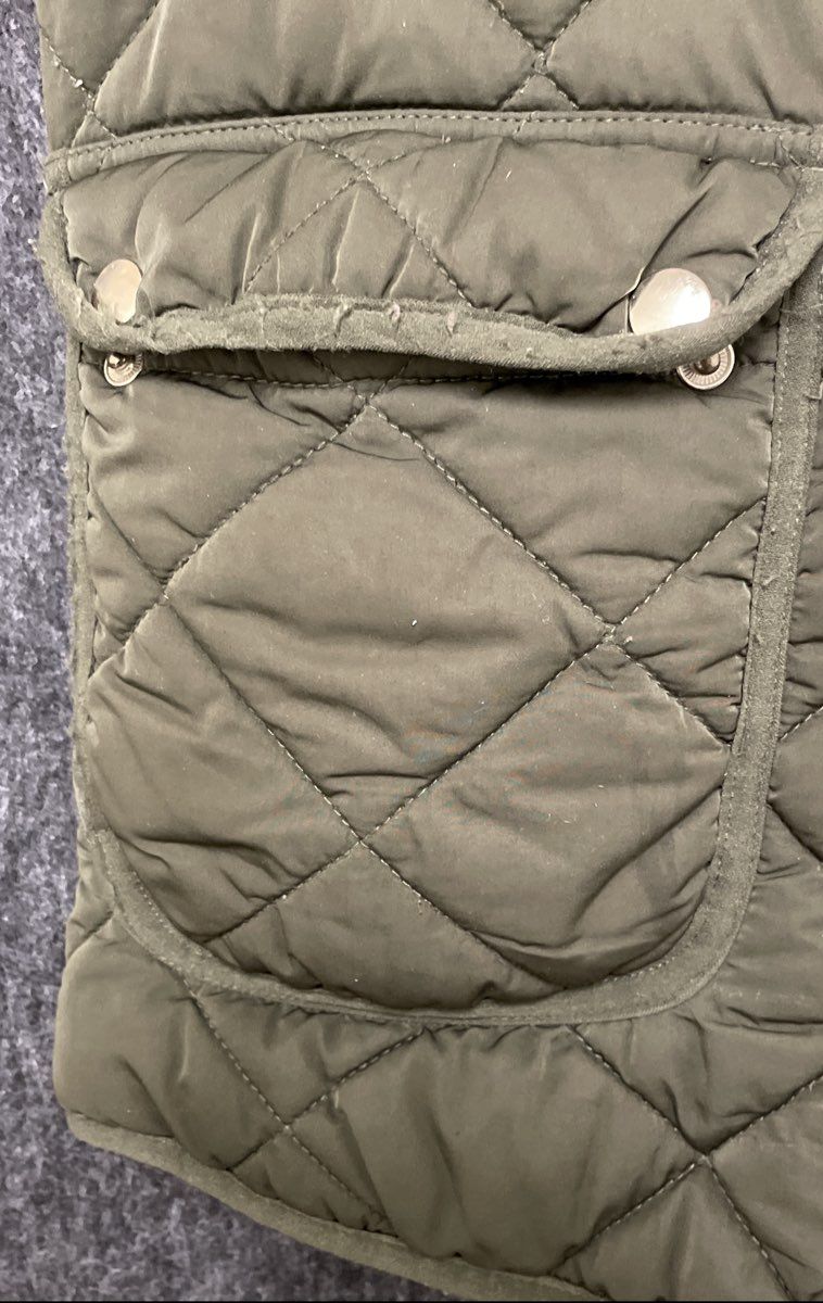 New York & Company Women's Olive Green Quilted Puffer Vest Full Zip Sz XS