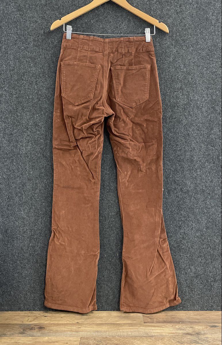 Lucky Brand Stevie High Rise Flare Corduroy Pants Brown Women's Sz 2/26 R