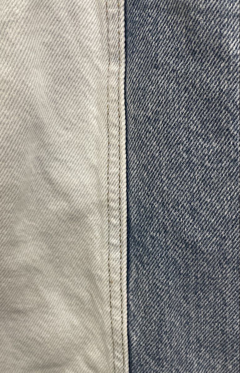 Pacsun Women's Blue Two-Tone Panelled High Rise Button Fly Jeans 100% Cotton