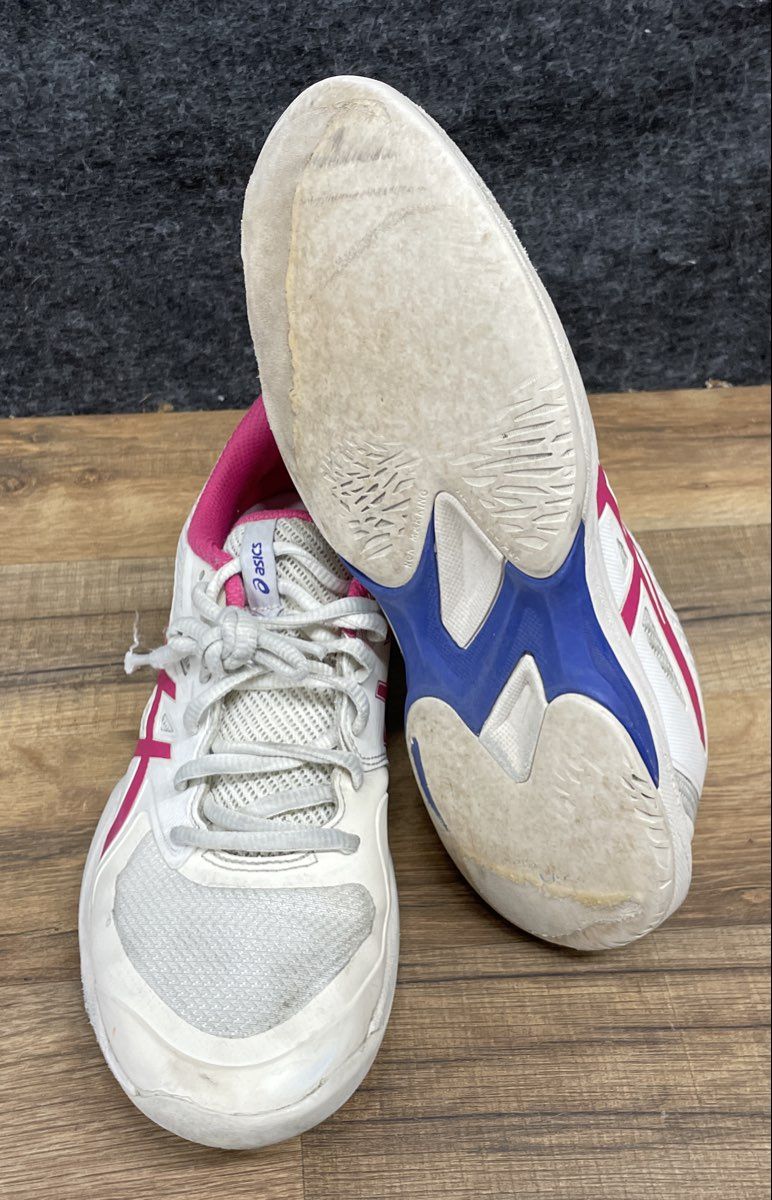 Asics Gel-Game 9 FF White Pink Glo Women's Tennis Shoes Size 8