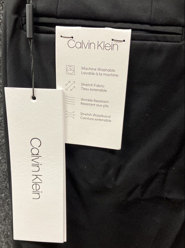 Calvin Klein Men's Black Stretch Wrinkle Resistant Dress Pants Sz 32x30 NWT
