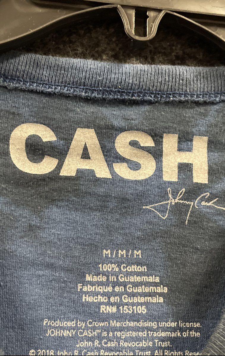 Johnny Cash All Star Tour T-Shirt Reprint Crown Merchandising Sz M