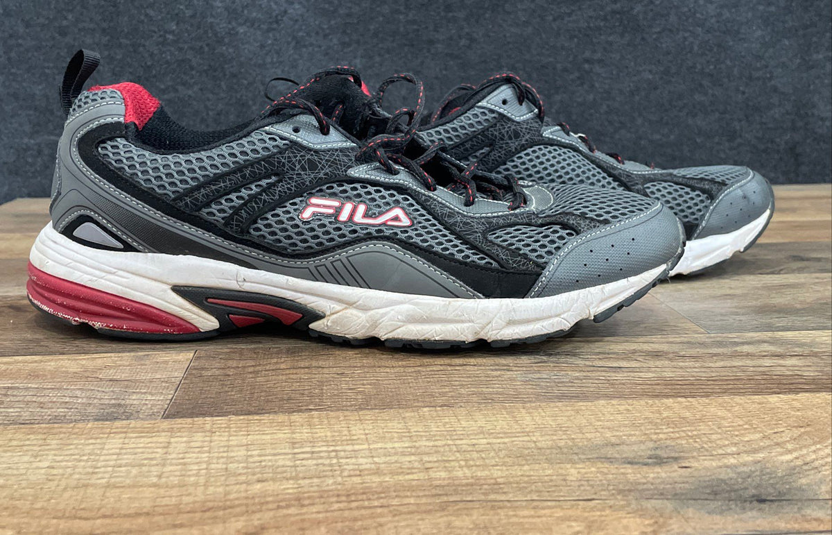 Fila Men's Athletic Running Shoes Black Red Grey Size 12