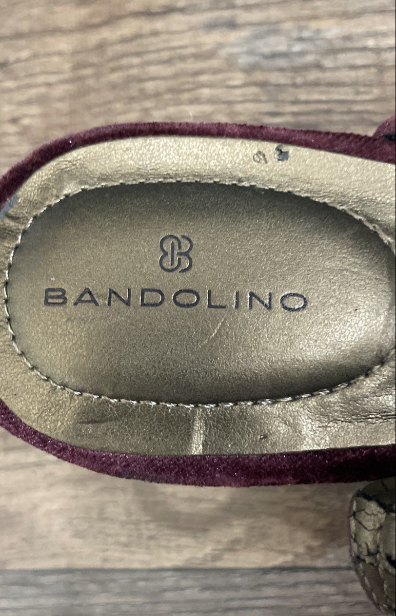 Bandolino BD7NOSSA Magenta Velvet Peep Toe Slingback Kitten Heels Size 9.5M