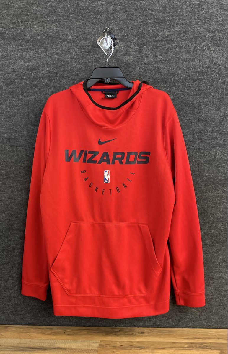 Nike Men's Washington Wizards Basketball Hoodie Red Dri-FIT Pullover Size XL