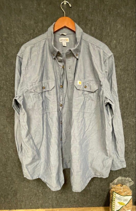 Carhartt Men's Fort Lightweight Chambray Button Down Shirt XL Original Fit