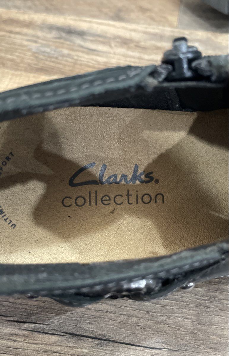 Clarks Collection Cologne Zip Black Nubuck Leather Ankle Boots Women's Size 8