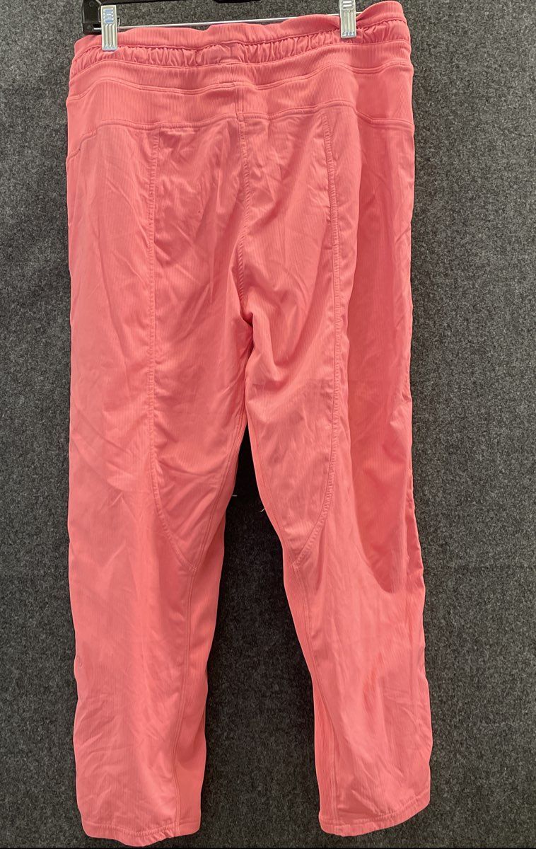 Lululemon Women's Stretch High-Rise Jogger Pants Pink Ribbed Waist Sz 10