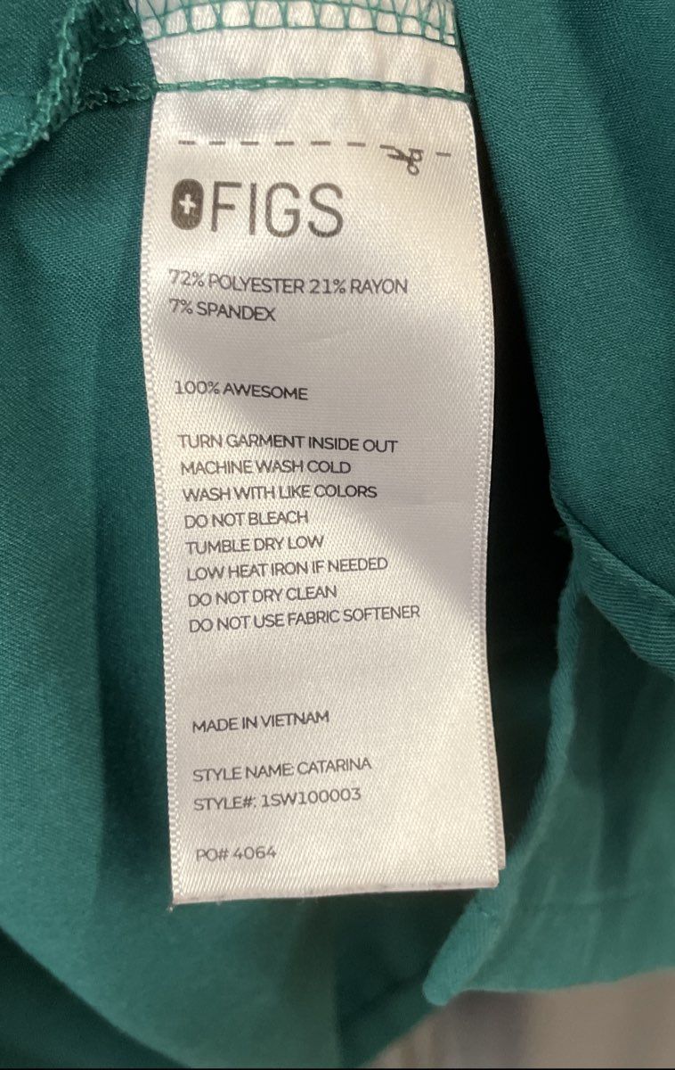Figs Technical Collection Green Scrub Set Catarina V-Neck Top 5XL Pants 5XLT