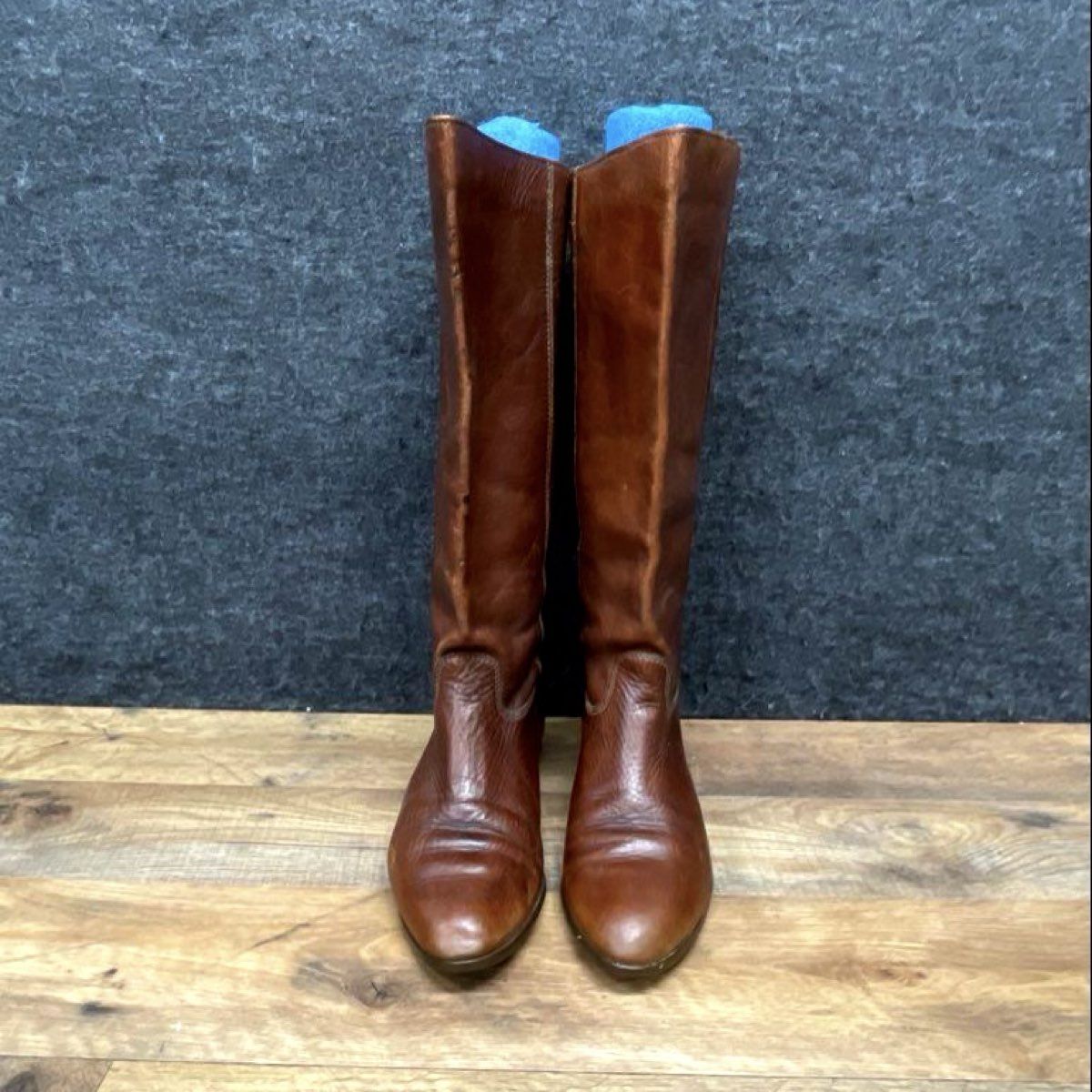 Nine West Brown Leather Tall Knee-High Flat Riding Boots Women's Size 8M