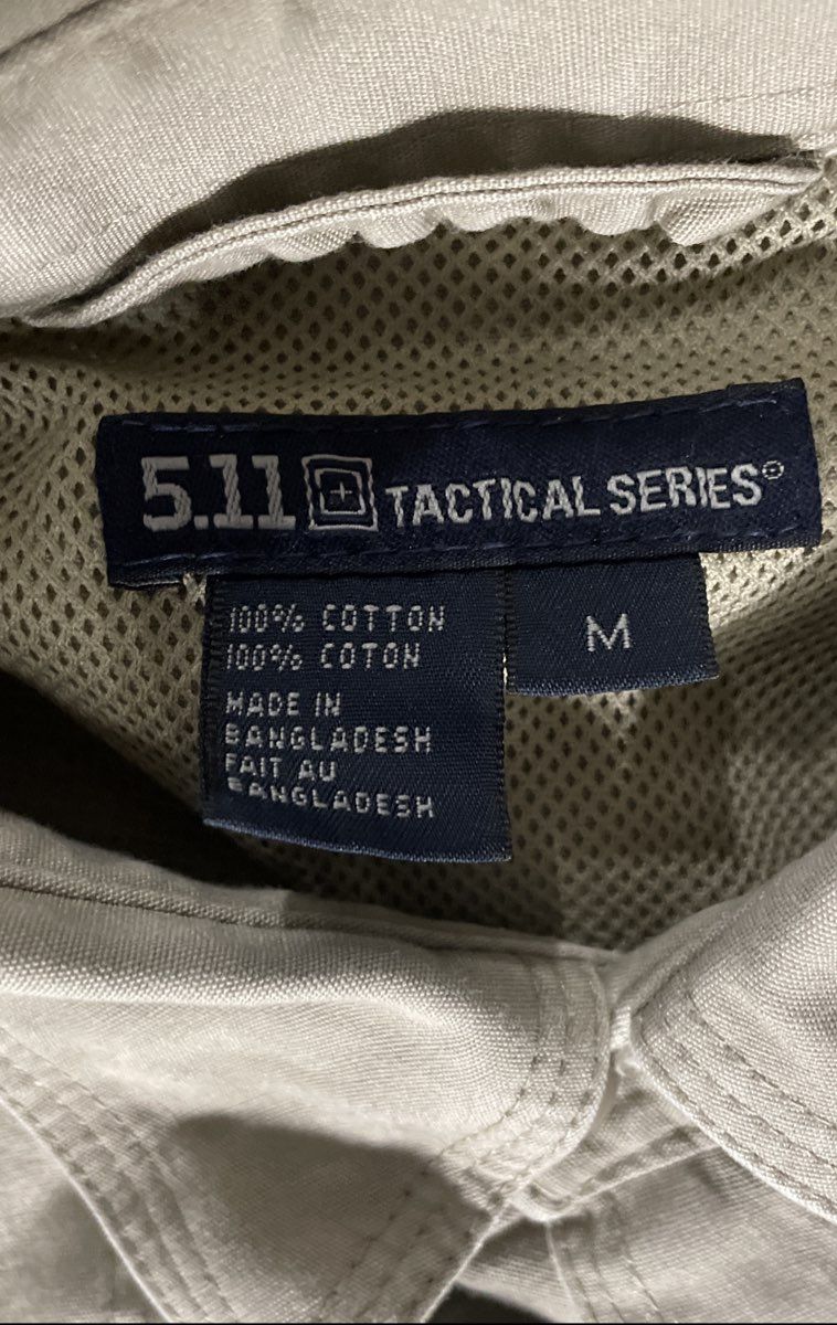 5.11 Tactical Men's Long Sleeve Shirt Tan Brown Cotton Canvas Vented Sz M