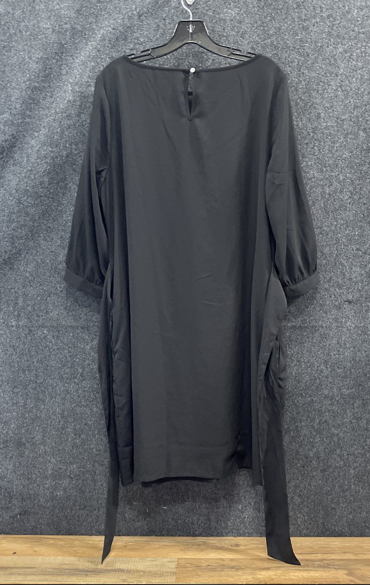 Apt. 9 Women's Black Boatneck Dress with Side Ties Keyhole Back Sz L NWT
