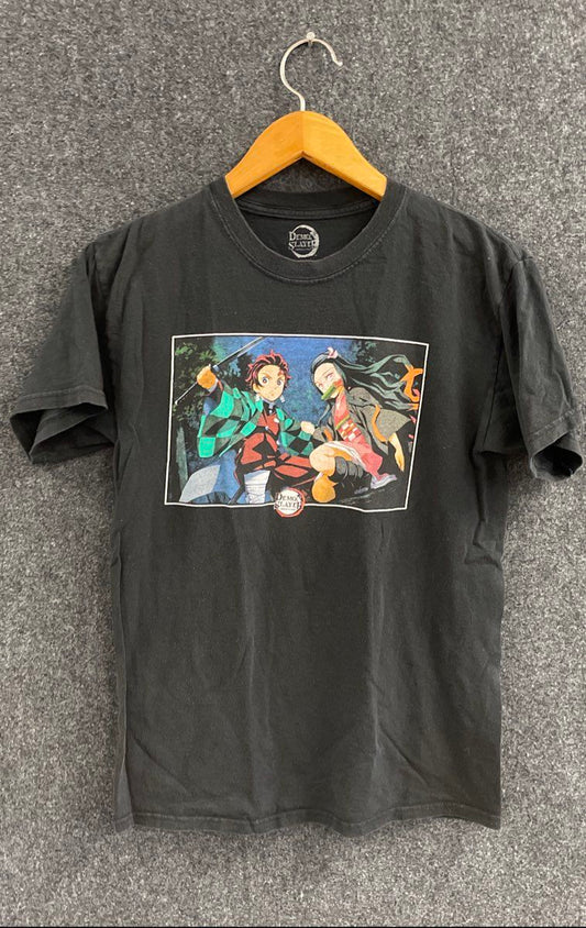 Demon Slayer Kimetsu no Yaiba Tanjiro Nezuko Graphic T-Shirt Reprint Sz M