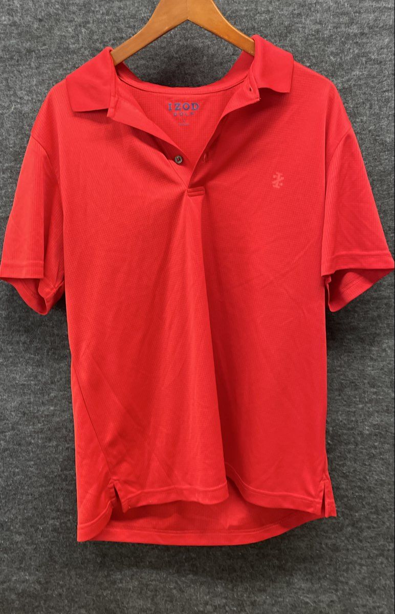 Izod Golf Men's Red Short Sleeve Performance Polo Shirt Sz L