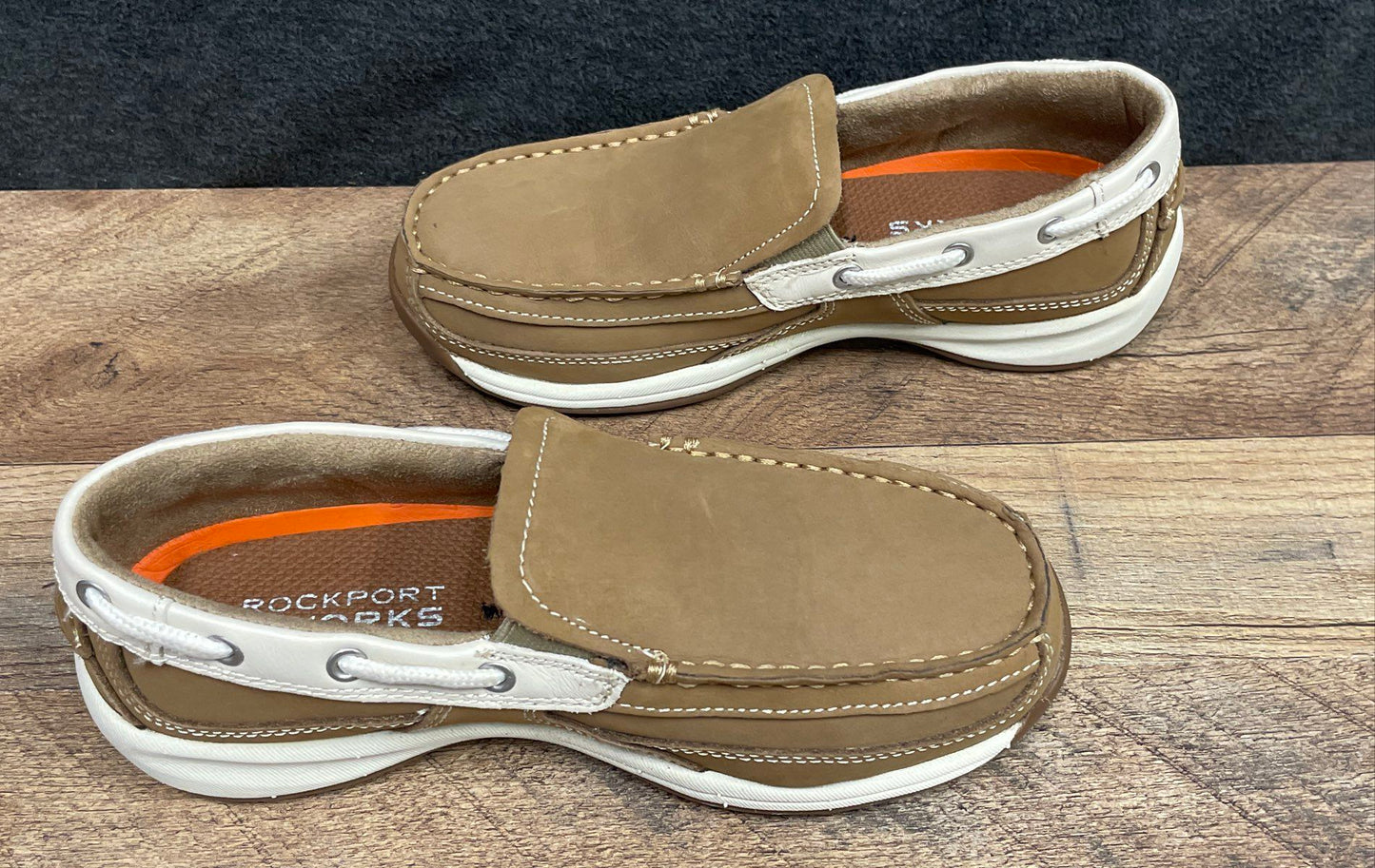 Rockport Works Sailing Club RK673 Steel Toe Boat Shoe NWT Tan Brown Size 6 M