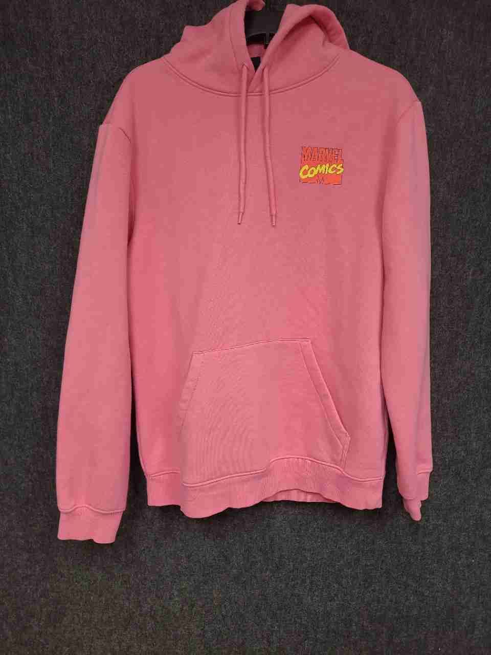 H&M Marvel Men's Pink Graphic Hoodie Supernatural Characters Logo Sz S