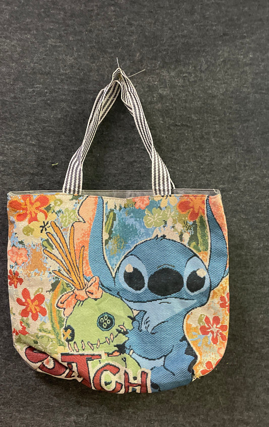 Disney Lilo & Stitch Stitch & Scrump Woven Tapestry Tote Bag Floral Small